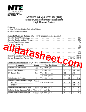 NTE2571 Datasheet PDF - NTE Electronics