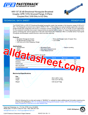 PEWCP1034 Datasheet PDF - Pasternack Enterprises, Inc.