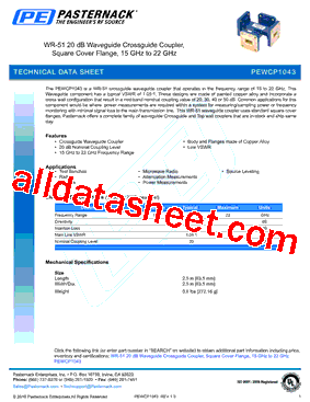 PEWCP1043 Datasheet PDF - Pasternack Enterprises, Inc.