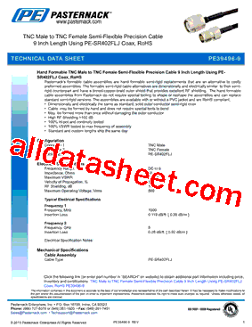 PE39496-9 Datasheet PDF - Pasternack Enterprises, Inc.