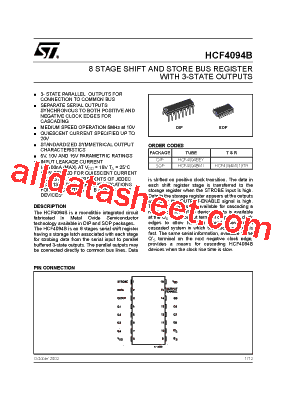 HCF4094B Datasheet PDF - STMicroelectronics