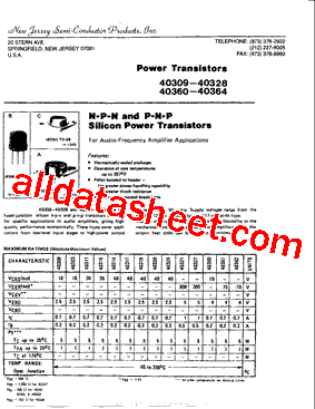 40320 Datasheet PDF - New Jersey Semi-Conductor Products, Inc.