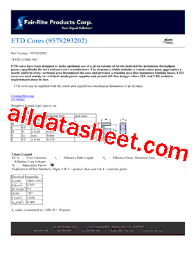 9578293202 Datasheet PDF - Fair-Rite Products Corp.