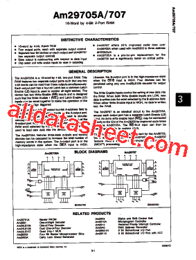 AM29705 Datasheet PDF - Advanced Micro Devices