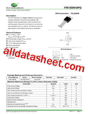 FIR150N10PG Datasheet PDF - Shenzhen Foster Semiconductor Co., Ltd.