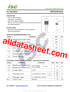 BCR12CM-12LB Datasheet PDF - Inchange Semiconductor Company Limited