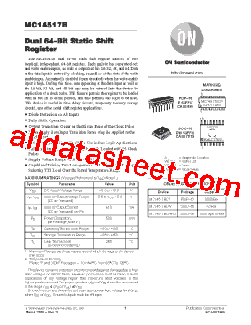 MC14517B Datasheet PDF - ON Semiconductor