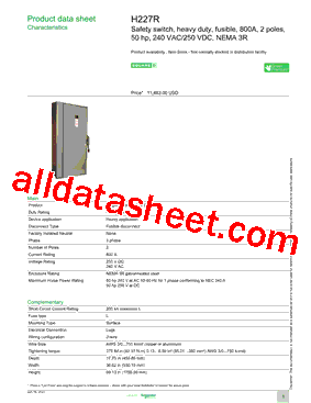 H227R Datasheet PDF - Schneider Electric