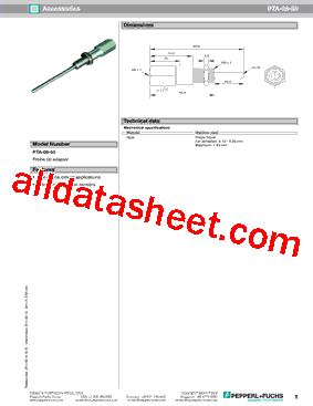 PTA-08-50 Datasheet PDF - Pepperl+Fuchs Inc.