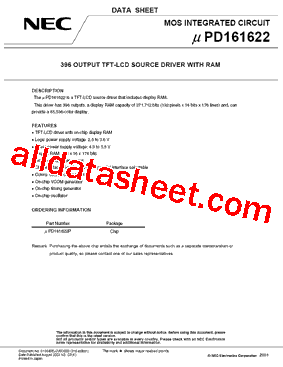UPD161622 Datasheet PDF - NEC