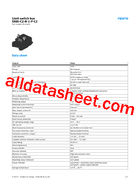 8140400 Datasheet PDF - Festo Corporation.