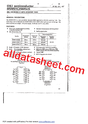 MSM51C256RS Datasheet PDF - OKI electronic componets