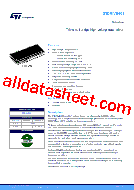 STDRIVE601TR Datasheet PDF - STMicroelectronics