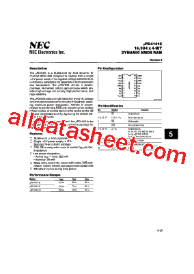 UPD41416 Datasheet PDF - NEC