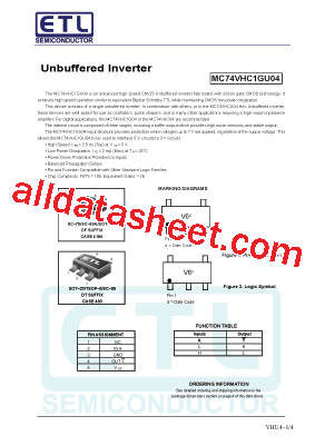 MC74VHC1GU04 Datasheet PDF - E-Tech Electronics LTD