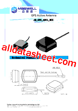 AN_GPS_A001_MCX Datasheet PDF - Suzhou Maswell Communication Technology Co. Ltd