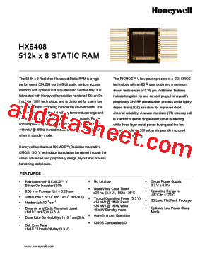 HX6408 Datasheet PDF - Honeywell Solid State Electronics Center