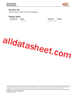 IC41C4100 Datasheet PDF - Integrated Circuit Solution Inc