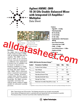 AMMC-3040-W10 Datasheet PDF - Agilent(Hewlett-Packard)