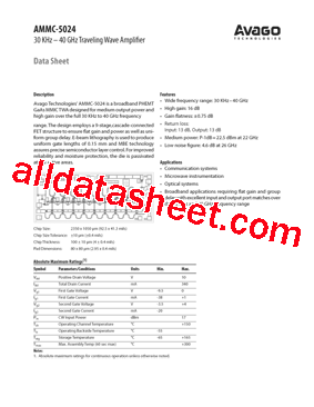 AMMC-5024 Datasheet PDF - AVAGO TECHNOLOGIES LIMITED