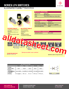 LP4-EE-1-R-W-C-R-R Datasheet PDF - E-SWITCH