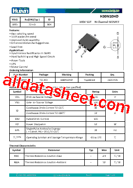 H30N10HD Datasheet PDF - Guangdong Huixin Electronic Technology Co., Ltd.