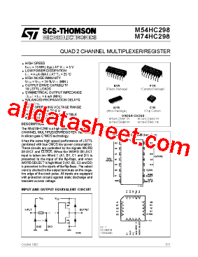 M54HC298 Datasheet PDF - STMicroelectronics