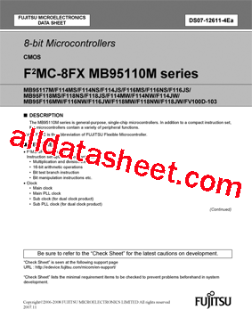 MB95110M Datasheet PDF - fujitsu semiconductor