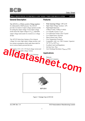 AP2129K-1.0TRG1 Datasheet PDF - BCD Semiconductor Manufacturing Limited