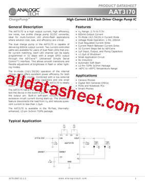 AAT3170 Datasheet PDF - Advanced Analogic Technologies