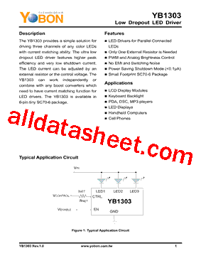YB1303 Datasheet PDF - YOBON TECHNOLOGIES,INC.