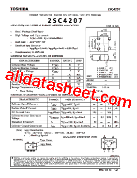 2SC4207 Datasheet PDF - Toshiba Semiconductor