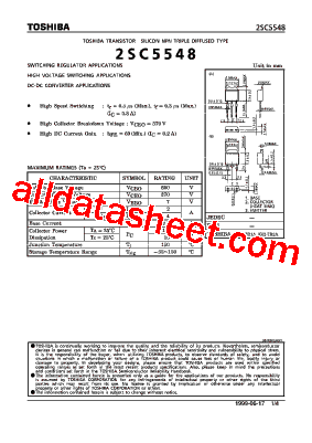 2SC5548 Datasheet PDF - Toshiba Semiconductor