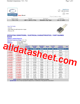 712-T12B-1 Datasheet PDF - Oscilent Corporation