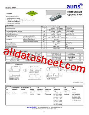 HC49USSMD Datasheet PDF - auris-GmbH