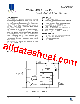 EUP2983 Datasheet PDF - Eutech Microelectronics Inc