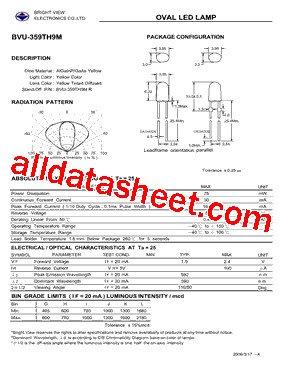 BVU-359TH9M Datasheet PDF - Bright View Electronic Co., LTD.