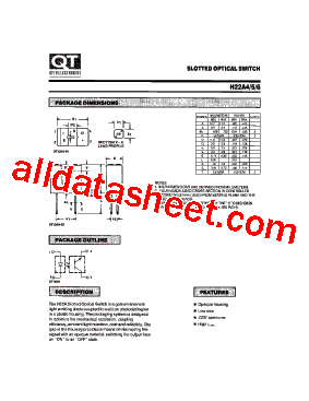 H22A6 Datasheet PDF - QT Optoelectronics