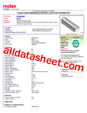 0555600307 Datasheet PDF - Molex Electronics Ltd.