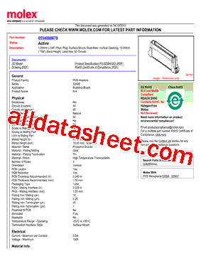0534080679 Datasheet PDF - Molex Electronics Ltd.
