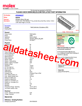 0555600227 Datasheet PDF - Molex Electronics Ltd.