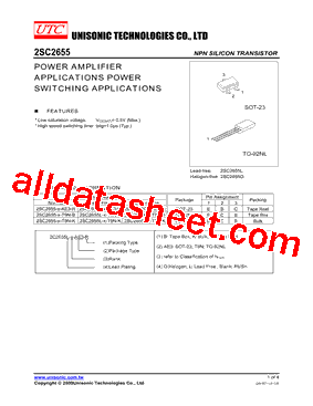 2SC2655L-X-AE3-R Datasheet PDF - Unisonic Technologies