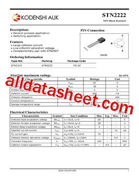 STN2222 Datasheet PDF - KODENSHI_AUK CORP.