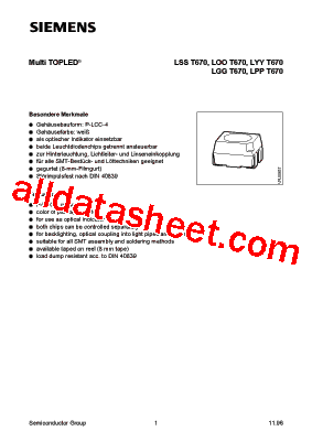 LSST670-JO Datasheet PDF - Siemens Semiconductor Group