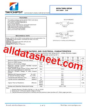 GS3A Datasheet PDF - Shenzhen Taychipst Electronic Co., Ltd