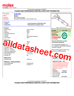 02-08-1002 Datasheet PDF - Molex Electronics Ltd.