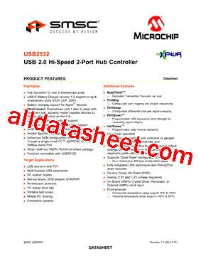 USB2532 Datasheet PDF - SMSC Corporation