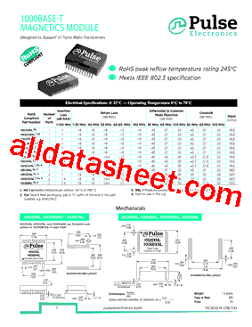H5009NL Datasheet PDF - Pulse A Technitrol Company