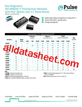 H2260NL Datasheet PDF - Pulse A Technitrol Company