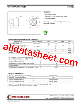 OD469L Datasheet PDF - OptoDiode Corp